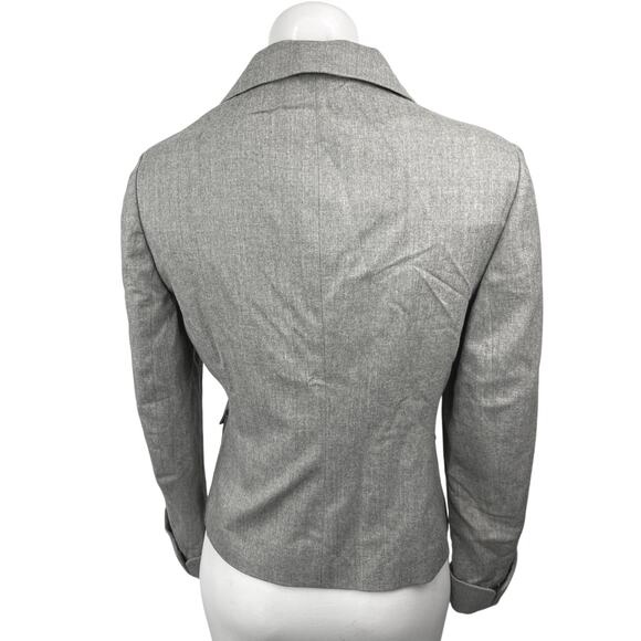 Brooks Brothers Women's Gray 100% Wool Two Button Collar Blazer Jacket Coat 4 - Picture 2 of 5